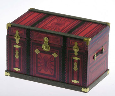 Dollhouse Miniature Lithograph Wooden Trunk Kit, Western 2